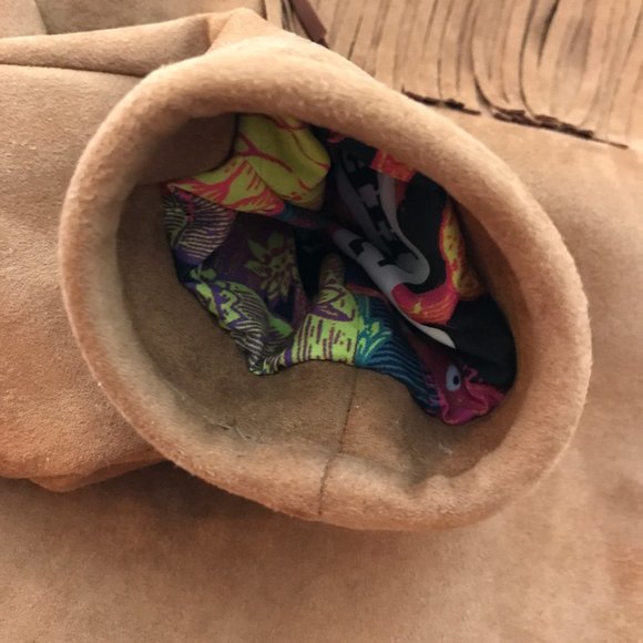 MOTHER On The Fringe Faux Suede Fringed Western Style Boho Crop Jacket Sz XS - Picture 12 of 16